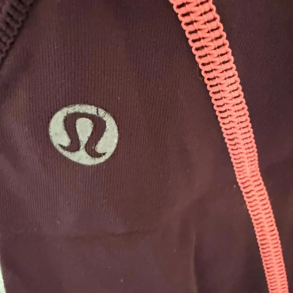 Lululemon All Meshed Up 7/8 Tight Legging Bordeaux Drama / Flash Light Size 4